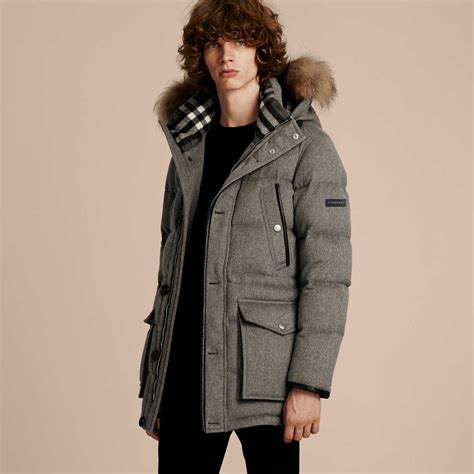 burberry down padded hooded parka|Burberry cashmere jacket.